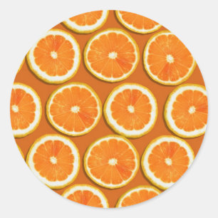 Lemon Slices Mönster Runt Klistermärke