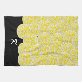 Lemon Slices Watercolor Mönster Kökshandduk