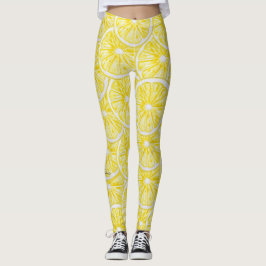 Lemon Slices Watercolor Mönster Leggings