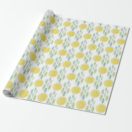 Lemon Slices Watercolor Mönster Presentpapper