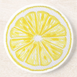 Lemon Slices Watercolor Mönster Underlägg
