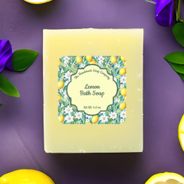 Lemon Soap, Cosmetics och Bath Products Label - 4 Fyrkantigt Klistermärke