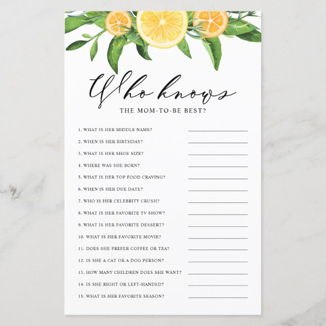 Lemon som känner Mamma till bästa spelupplevelse (Framsida)