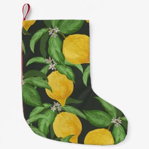 Lemon Sömlös vintage mönster. Tropiska fruktbas Liten Julstrumpa