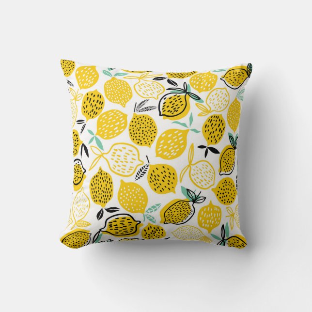 Lemon Sommardesign, Vintage illustration Kudde (Framsida)