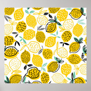Lemon Sommardesign, Vintage illustration Poster