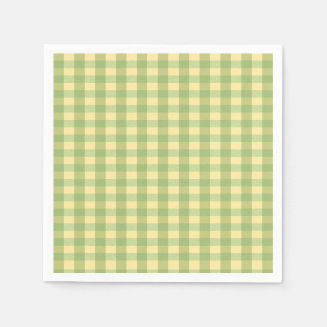 Lemon Sommargardin Rutig Pappersservett (Framsidan)