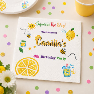 Lemon Sommarterm Tema Barnkalas Pappersservett