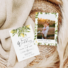 Lemon Sorrento Amalfi Kusten Calligraphy Bröllop Inbjudningar