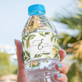 Lemon Sorrento Bröllop Vattenflaskor Etikett