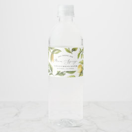 Lemon Sorrento Bröllopsdusch Vattenflaskor Etikett