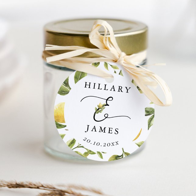 Lemon Sorrento Medelhavet Bröllop Gåvor Etiketter (Skapare uppladdad)