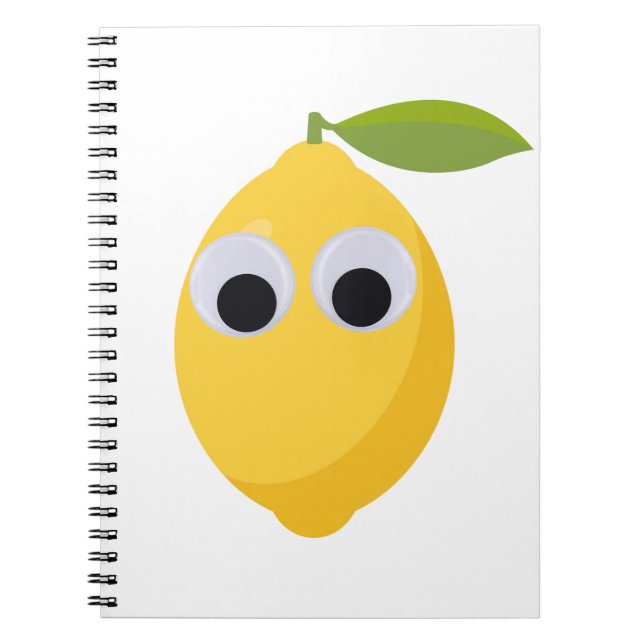 Lemon, söt frukt med googly öga anteckningsbok (Framsidan)