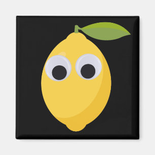 Lemon, söt frukt med googly öga magnet