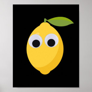 Lemon, söt frukt med googly öga poster
