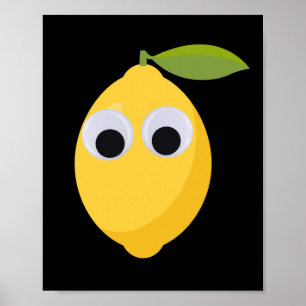 Lemon, söt frukt med googly öga poster