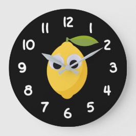 Lemon, söt frukt med googly öga stor klocka