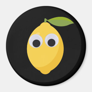Lemon, söt frukt med googly ögon magnet