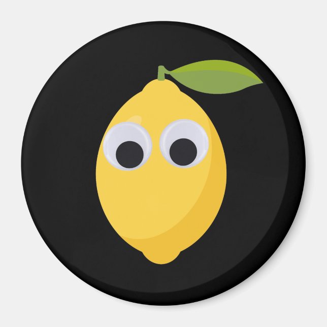 Lemon, söt frukt med googly ögon magnet (Framsidan)