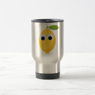 Lemon, söt frukt med googly ögon resemugg