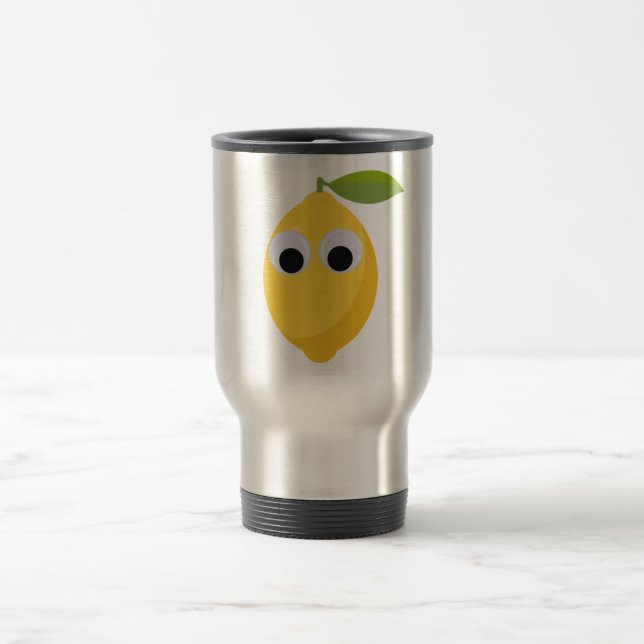 Lemon, söt frukt med googly ögon resemugg (Center)