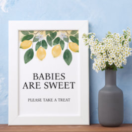 Lemon Spädbarn är Sweet Baby Shower SIgn Poster