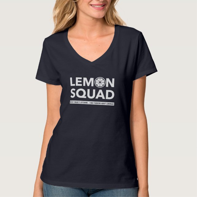 Lemon Squad Lemonade Juice Summer Fruit T Shirt (Framsida)