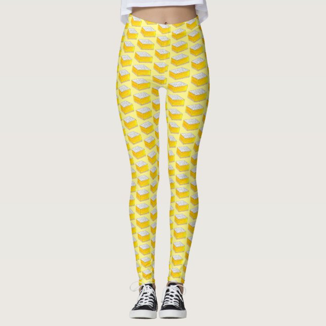 Lemon Square Pub Pastry Dessert Bake Sale Baker Leggings (Framsida)
