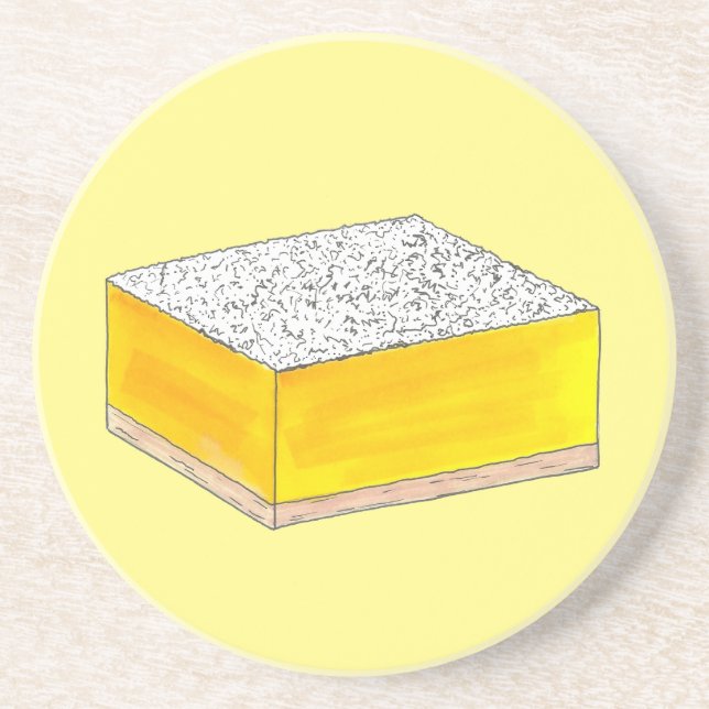 Lemon Square Pub Pastry Dessert Bake Sale Bakery Underlägg Sandsten (Framsidan)