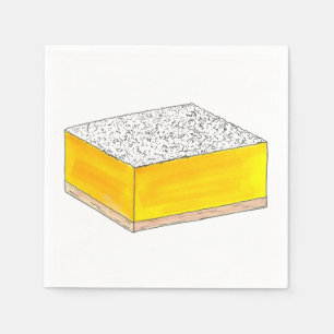 Lemon Square Pub Pastry Dessert Bake Sale Gult Pappersservett