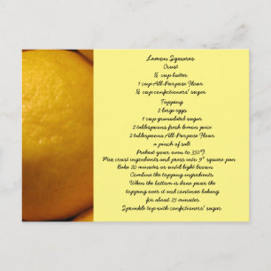 Lemon Squares Recept Postkort Vykort
