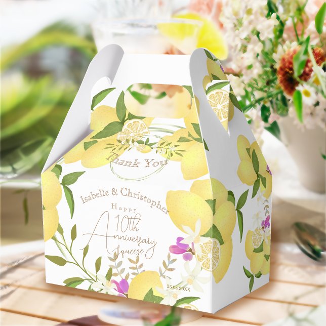 Lemon Squeeze Anniversary Thank You Presentaskar (10th Anniversary Wedding 
Favor Box)