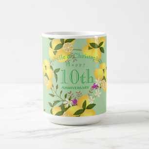 Lemon Squeeze Bröllopsjubileum Grön Kaffemugg