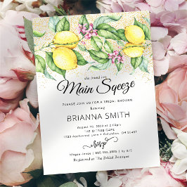 Lemon Squeeze Glitter Inbjudningskort för möhippan