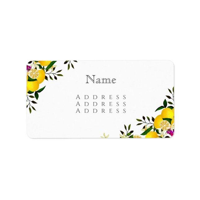 Lemon Squeeze Namn Adressetikett (Framsidan)