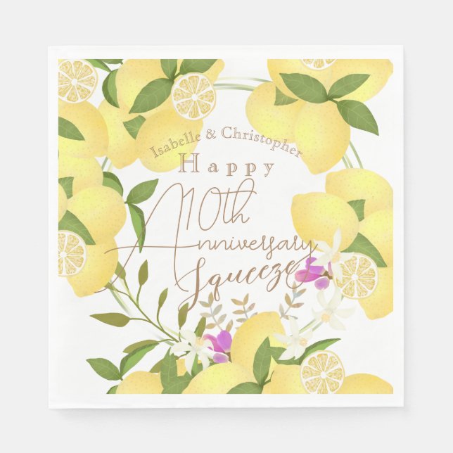 Lemon Squeeze White Pappersservett (Framsidan)