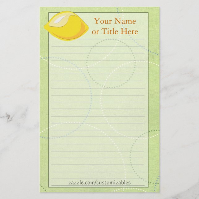 Lemon Stationery Brevpapper (Framsida)