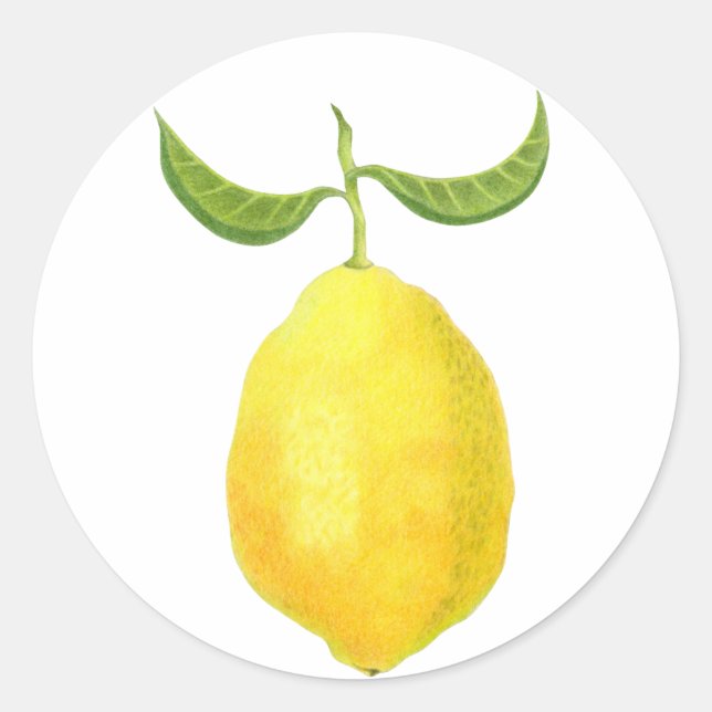 Lemon Sticker Runt Klistermärke (Framsida)