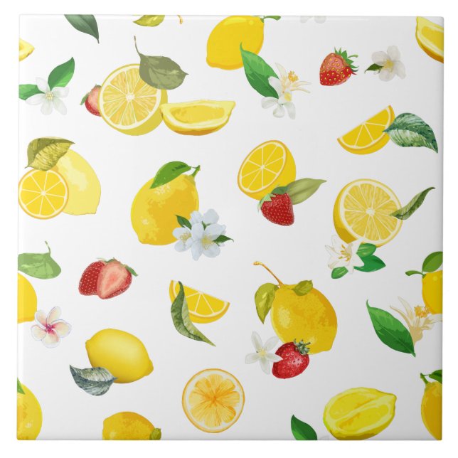 Lemon & Strawberry 2 Kakelplatta (Framsidan)