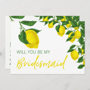 Lemon Summer... blir du min Bridesmaid Inbjudningar
