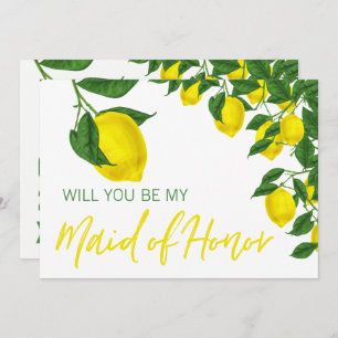 Lemon Summer, blir du min Maid of honor Inbjudningar