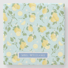 Lemon Summer Fruits Personlig Stone Underlägg