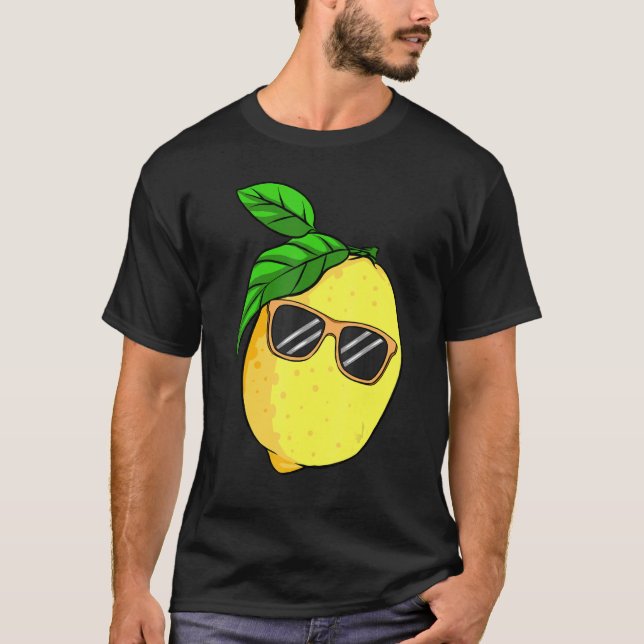 Lemon Sunglass Sommar Citrus Fruit Women Manar Chi T Shirt (Framsida)