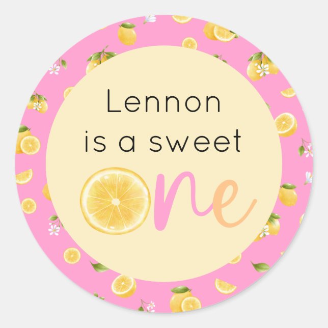Lemon Sweet en Birthday Runt Klistermärke (Framsida)