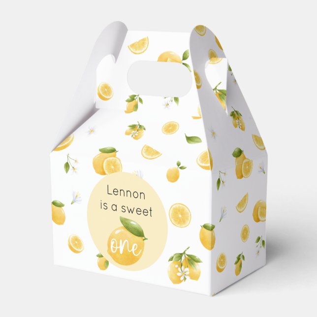 Lemon Sweet One 1st Birthday Presentaskar (Framsidan Sidan)