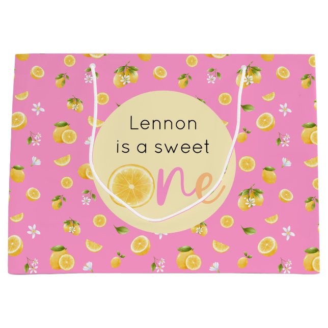 Lemon Sweet One Birthday Large Gift-boag (Framsidan)