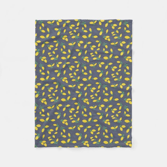 Lemon tappar mat Art Mönster Fleecefilt (Framsidan)