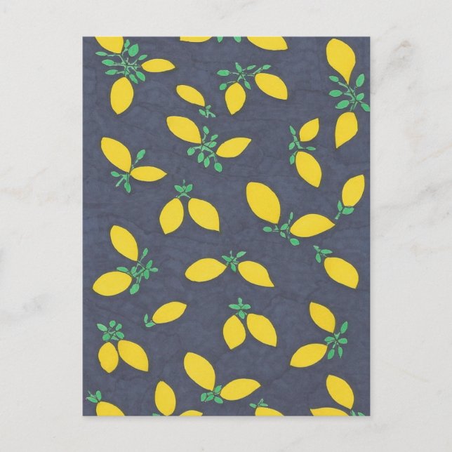 Lemon tappar mat Art Mönster Vykort (Framsida)