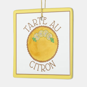 Lemon Tart Tarte au Citron Curd Paj Baking Food Julgransprydnad Keramik
