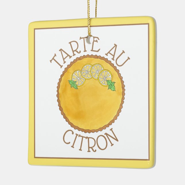 Lemon Tart Tarte au Citron Curd Paj Baking Food Julgransprydnad Keramik (Vänster)